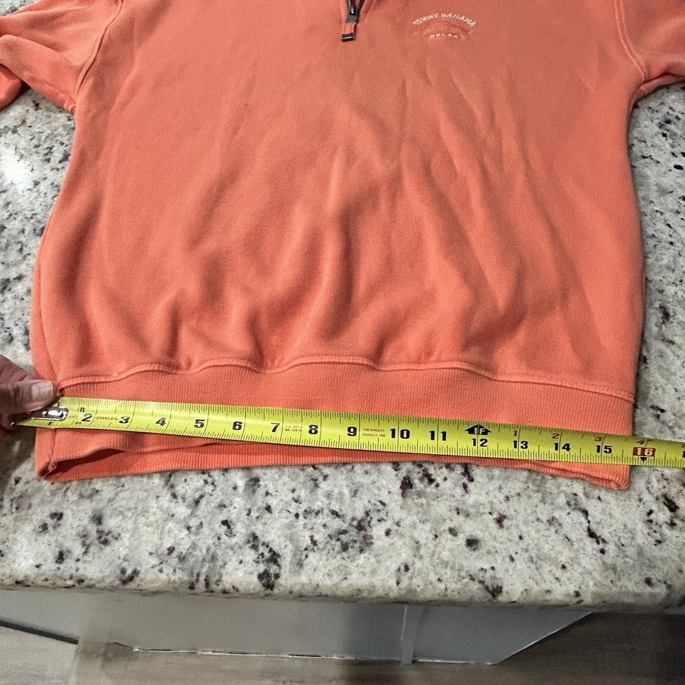 Tommy Bahama Relax Pullover Classic Preppy Mens Medium 1/4 Zip Orange - Picture 8 of 10